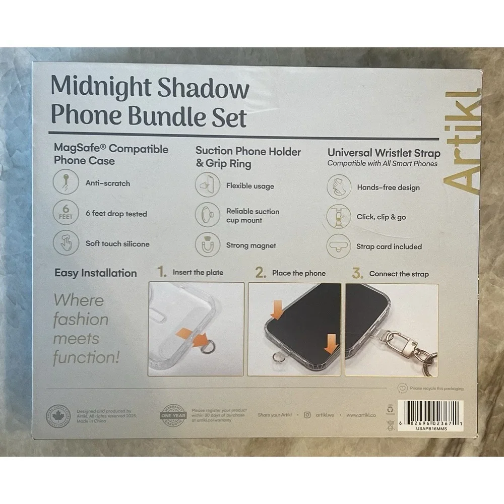 Artikl iPhone 16 Pro Max MagSafe Compatible Phone Bundle set NEW MIDNIGHT SHADOW